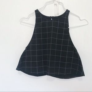 American apparel grid Lolita shirt crop top